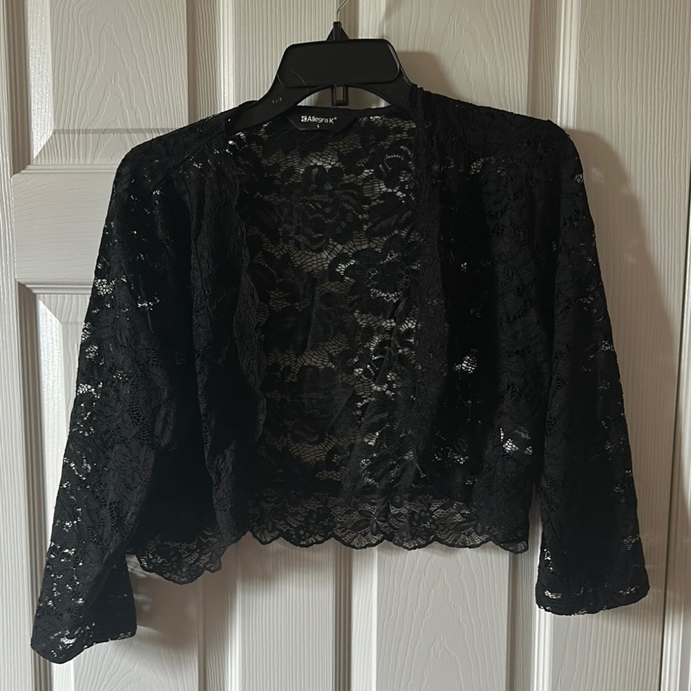 Allegra K Black Lace Shrug women’s size large